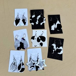 Cow print earrings